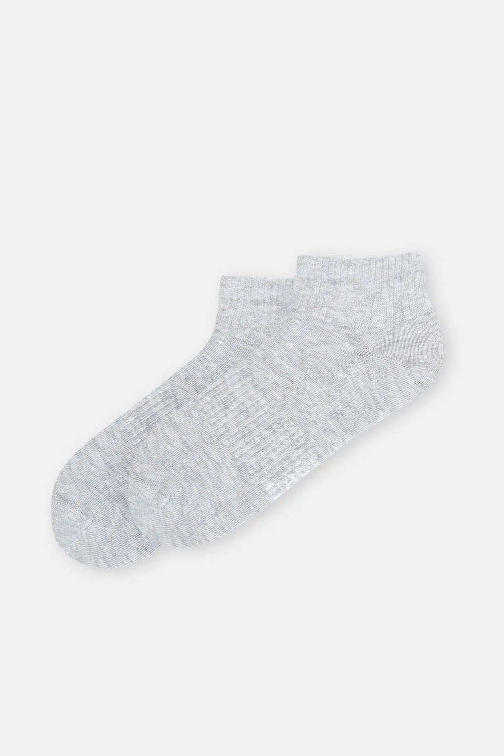 Beyaz-Gri Kadın Düz Spor Çorap 2'Li