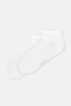 Beyaz-Gri Kadın Düz Spor Çorap 2'Li