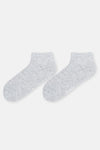 Beyaz-Gri Kadın Düz Spor Çorap 2'Li