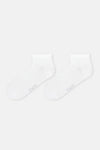 Beyaz-Gri Kadın Düz Spor Çorap 2'Li
