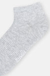 Beyaz-Gri Kadın Düz Spor Çorap 2'Li