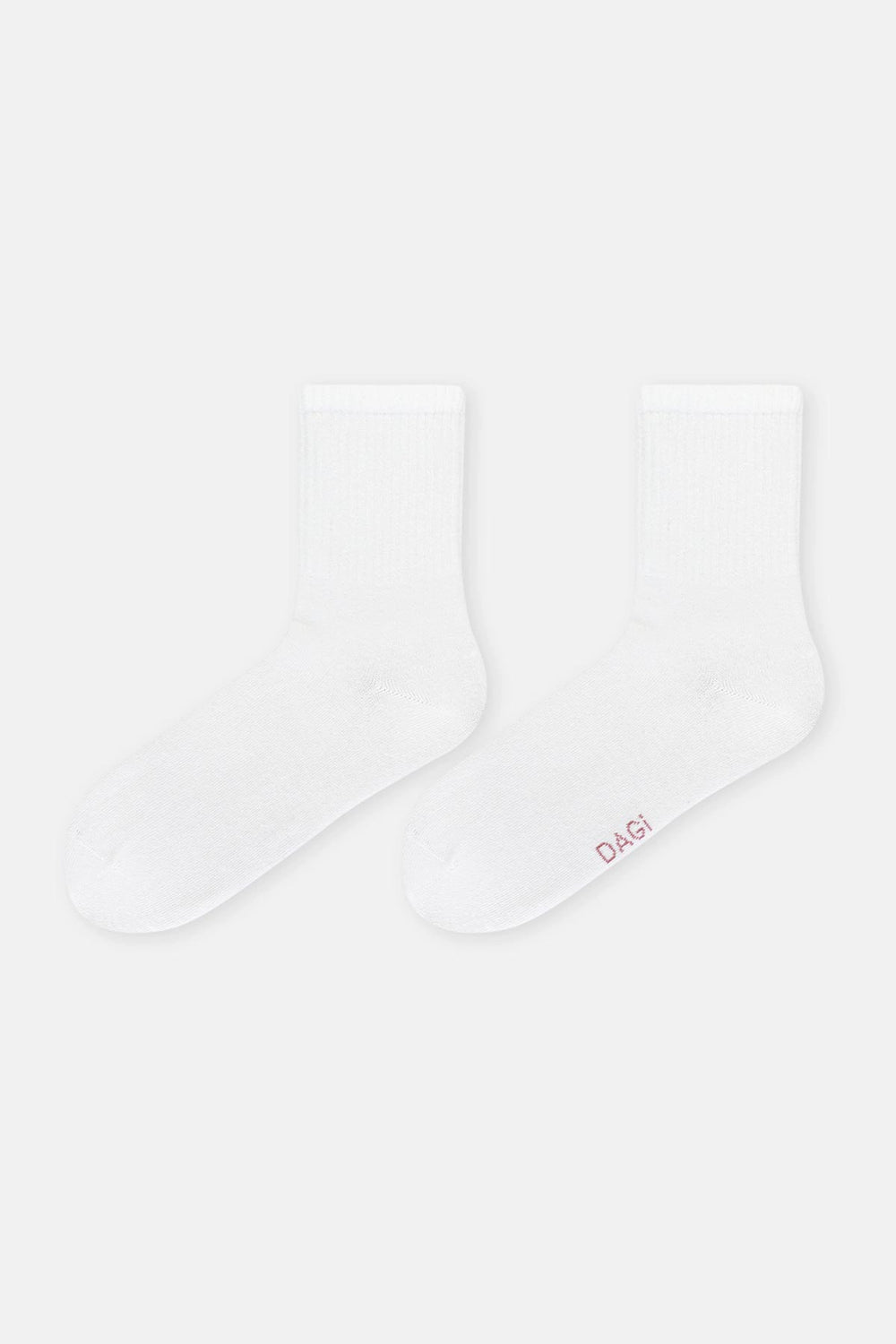 Beyaz Kadın Çizgi Desen Spor Çorap 2'Li