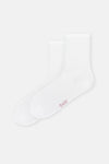Beyaz Kadın Çizgi Desen Spor Çorap 2'Li