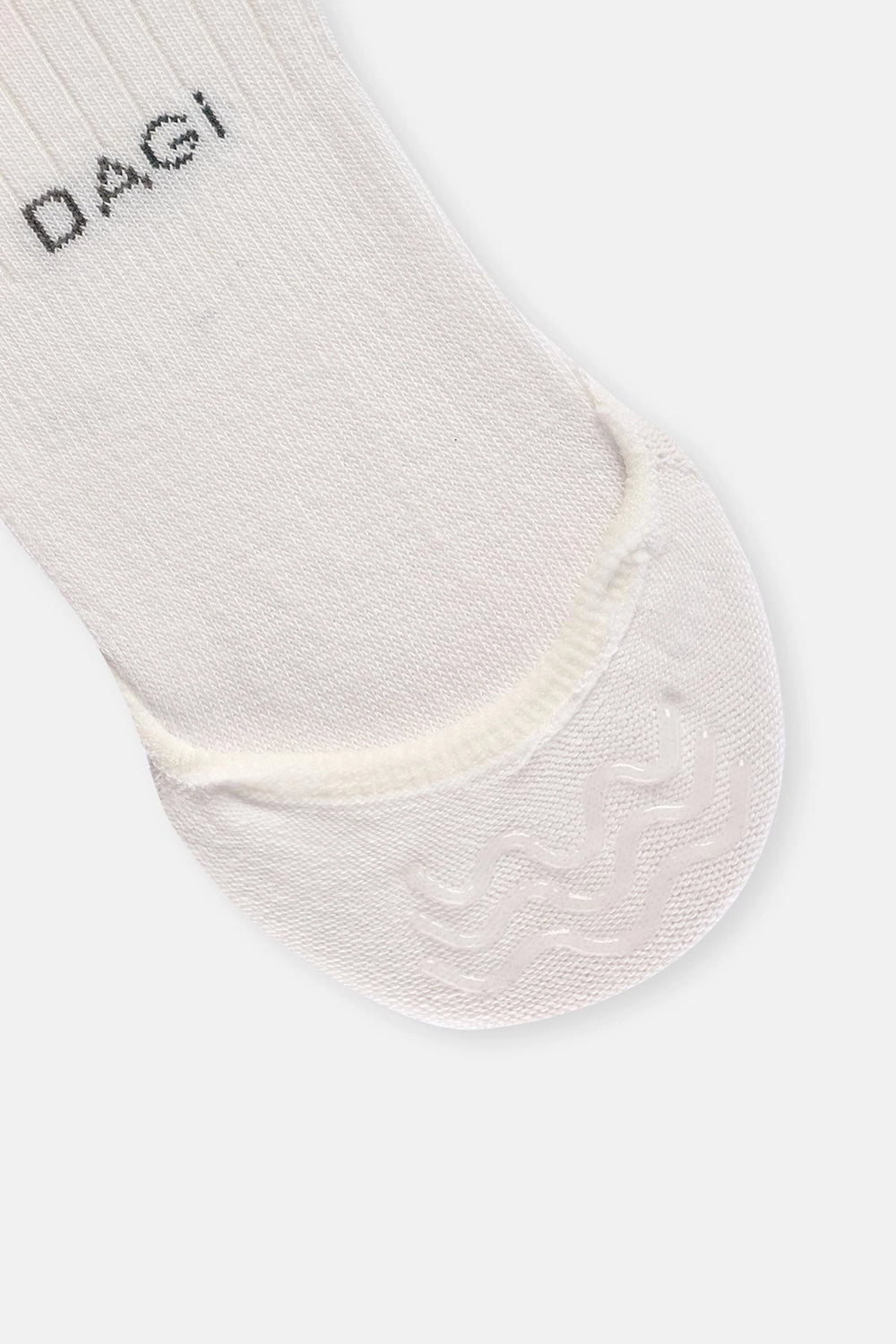 Beyaz-Gri Melanj-Siyah Kadın 3'Lü Pamuklu Rıb Dokulu Görünmez Çorap