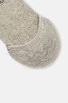 Beyaz-Gri Melanj Kadın 2'Li Pamuklu Rıb Dokulu Görünmez Çorap