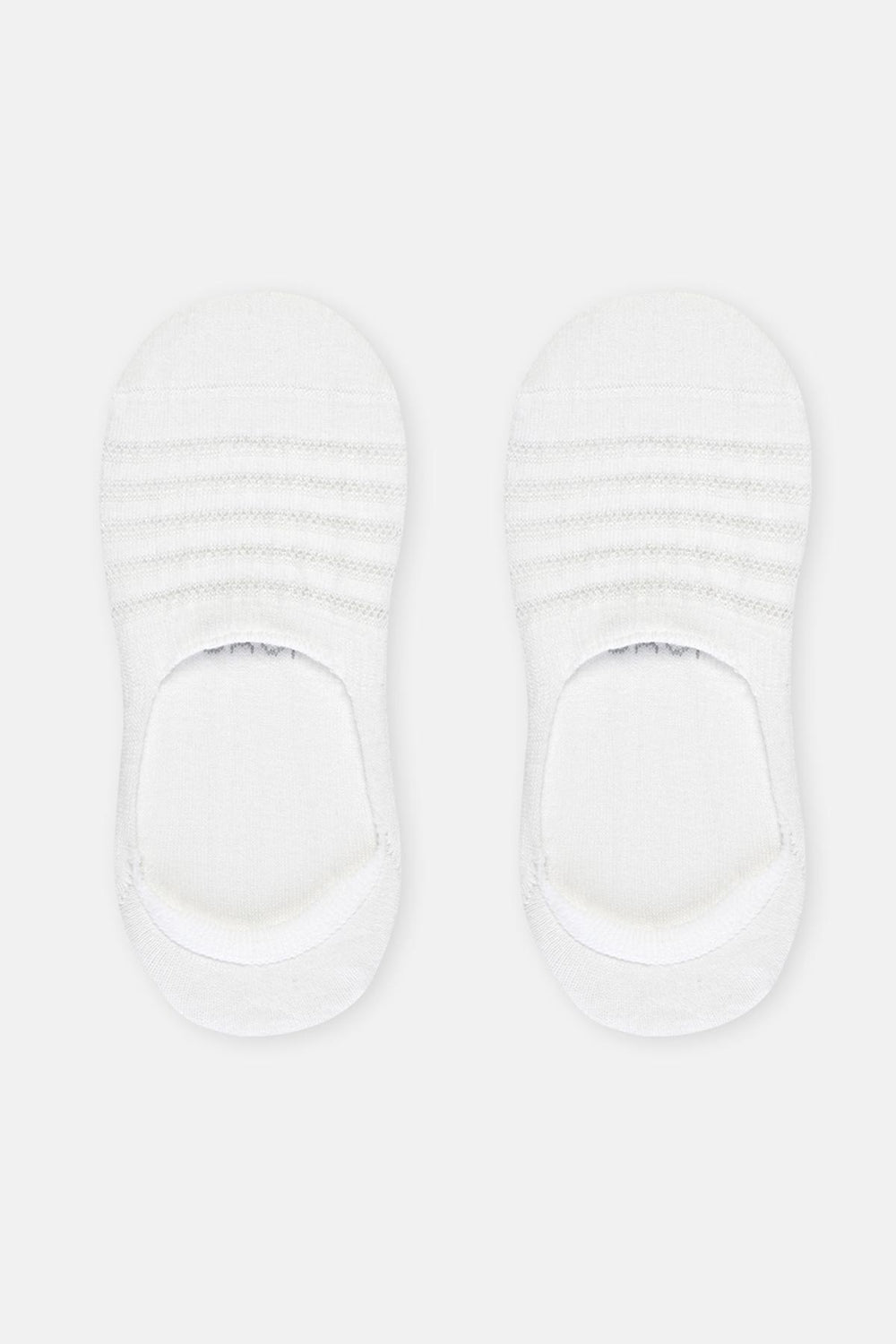 Beyaz Kadın Pamuklu Transparan Detay Görünmez Çorap