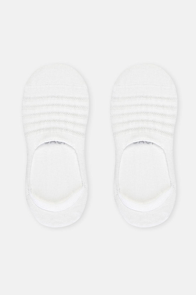 Beyaz Kadın Pamuklu Transparan Detay Görünmez Çorap