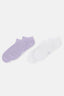 Beyaz-Lila Kadın 2'Li Bambu Basıc Patik Çorap