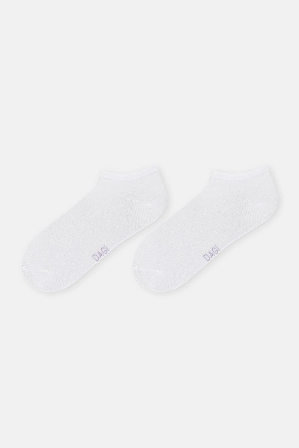 Beyaz-Lila Kadın 2'Li Bambu Basıc Patik Çorap