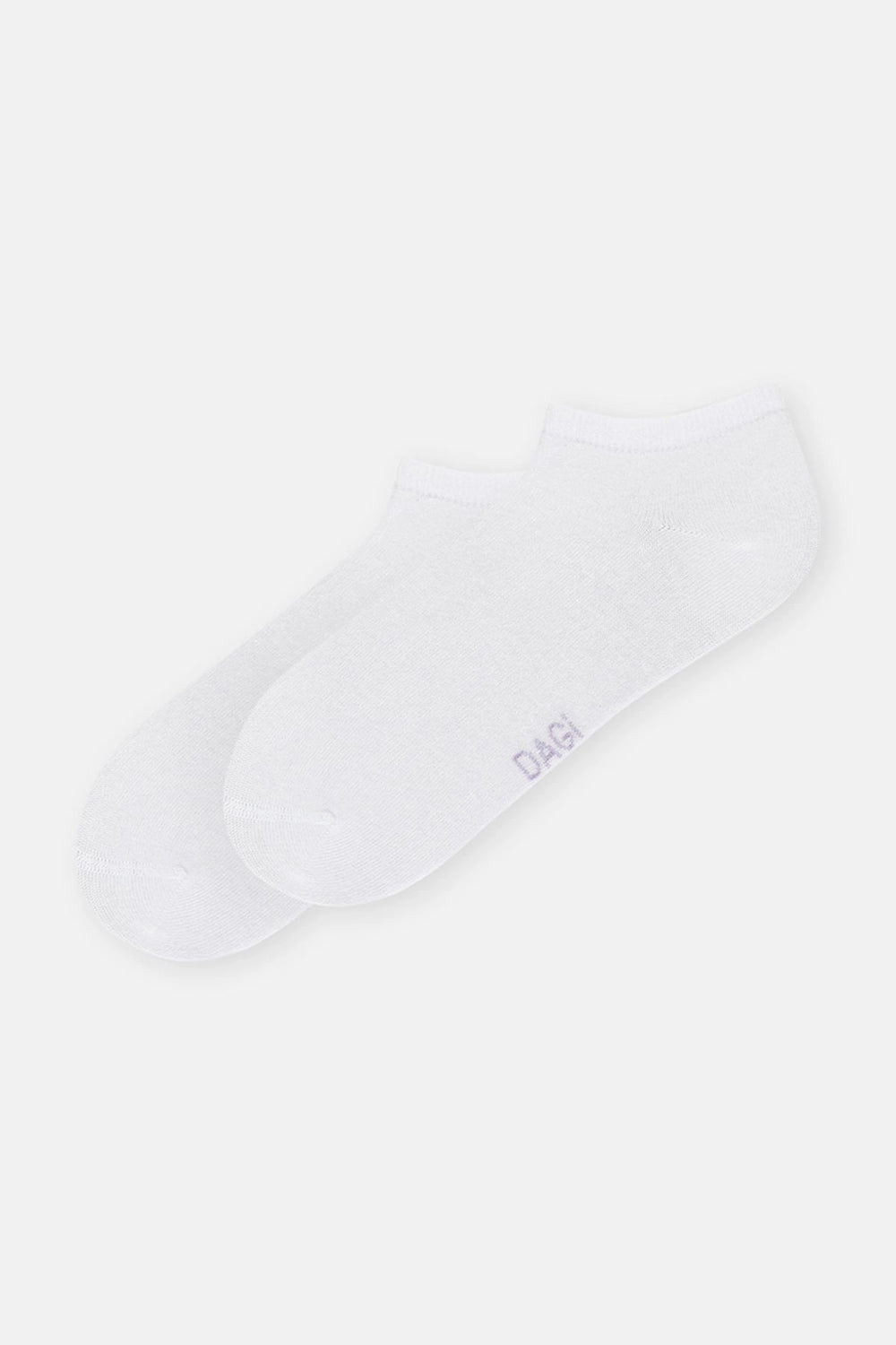 Beyaz-Lila Kadın 2'Li Bambu Basıc Patik Çorap