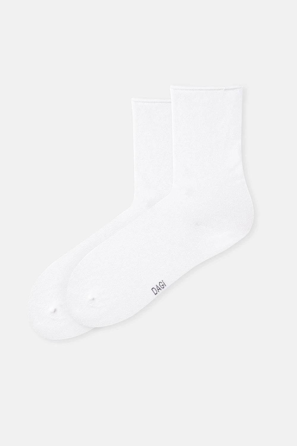 Beyaz Kadın Modal Lastiksiz Basıc Soket Çorap