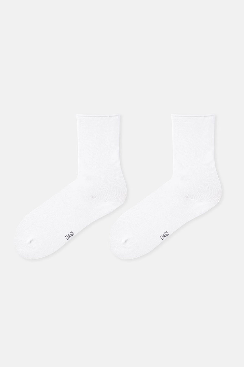 Beyaz Kadın Modal Lastiksiz Basıc Soket Çorap
