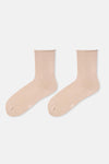 Sütlü Kahve Kadın Modal Lastiksiz Basıc Soket Çorap