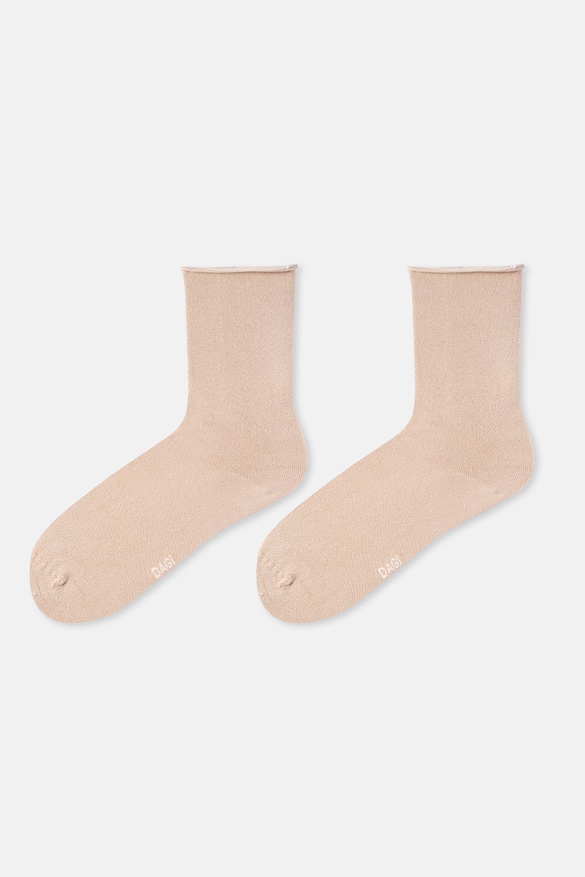 Sütlü Kahve Kadın Modal Lastiksiz Basıc Soket Çorap