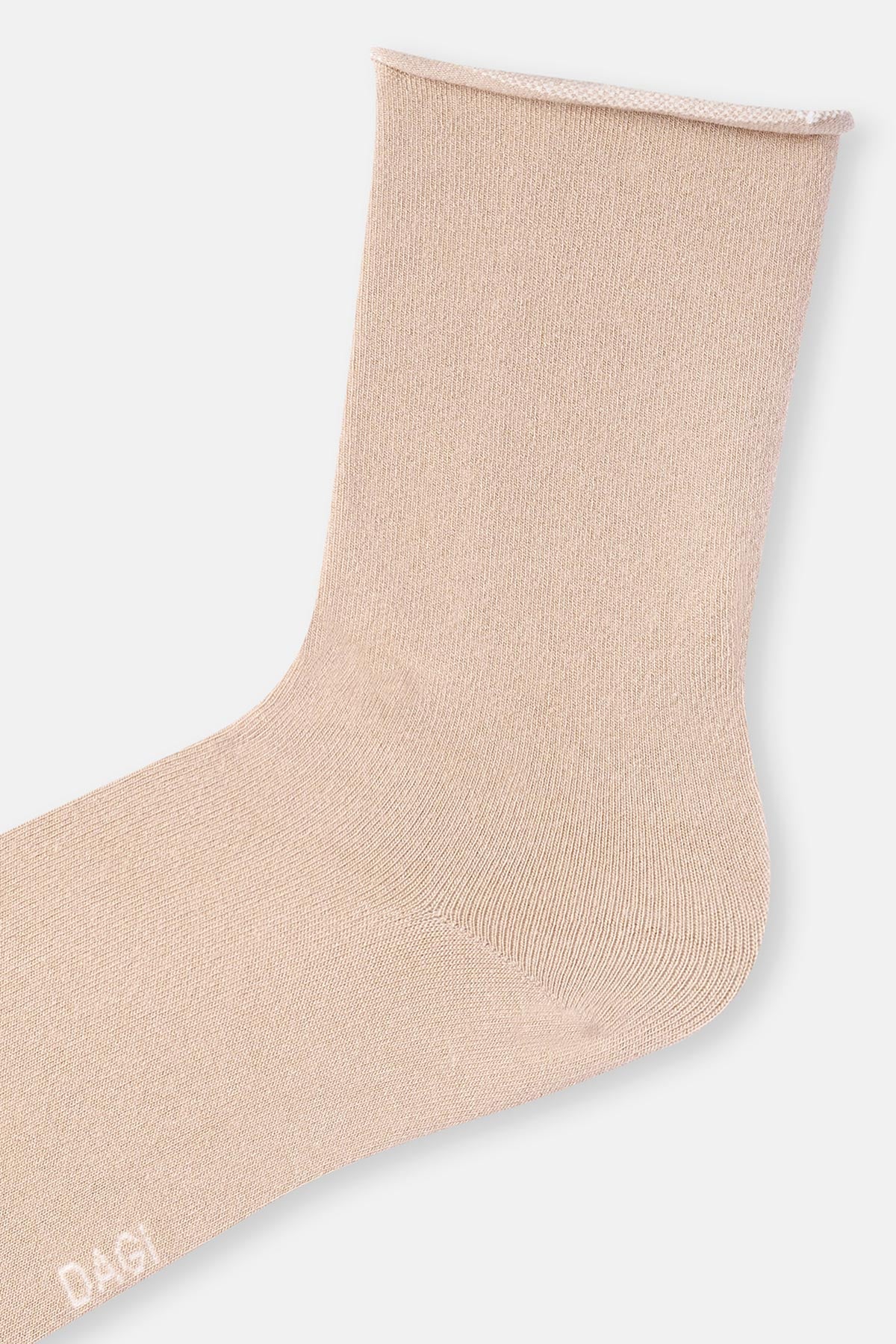Sütlü Kahve Kadın Modal Lastiksiz Basıc Soket Çorap