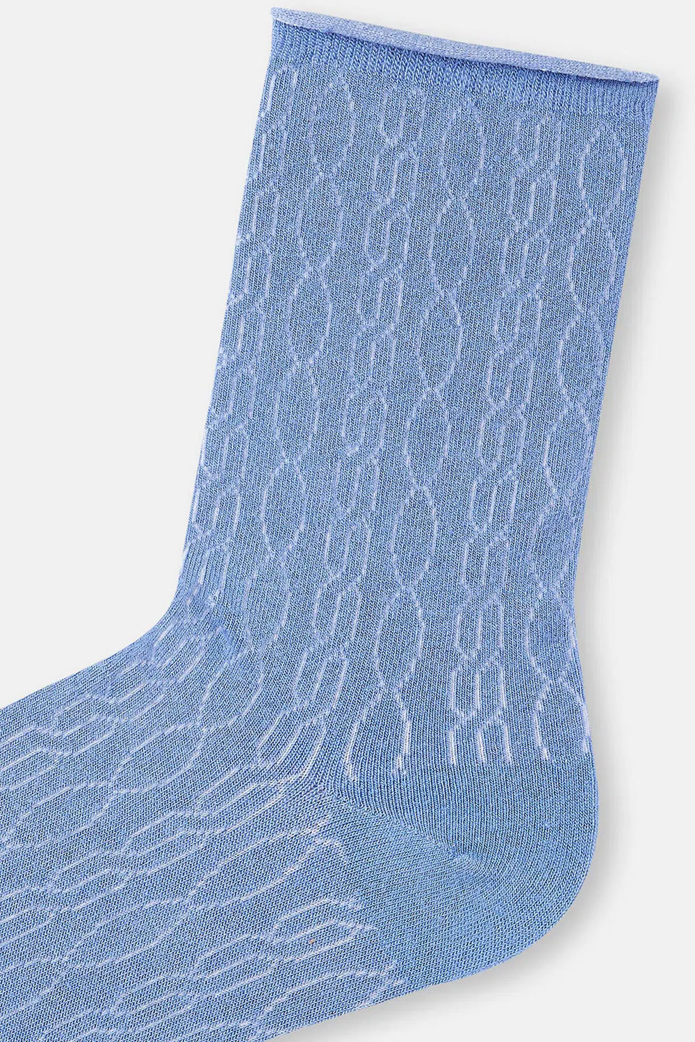 Mavi Kadın Modal Jakar Örgü Desen Soket Çorap