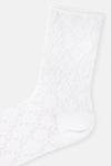 Beyaz Kadın Modal Jakar Desenli Soket Çorap