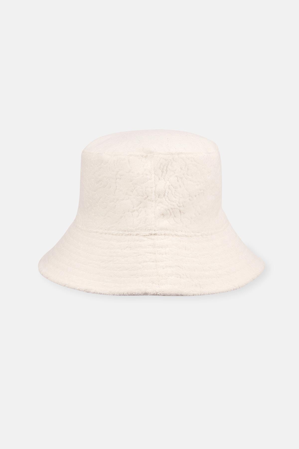 Ekru Desenli Bucket Şapka