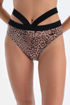 Kahverengi Leopar Yüksek Bel Bikini Altı