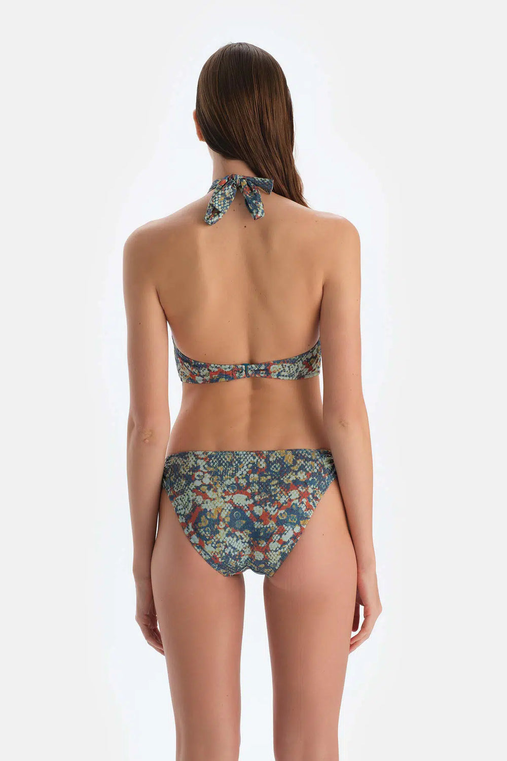 Kiremit-Mavi Düşük Bel Bikini Alt