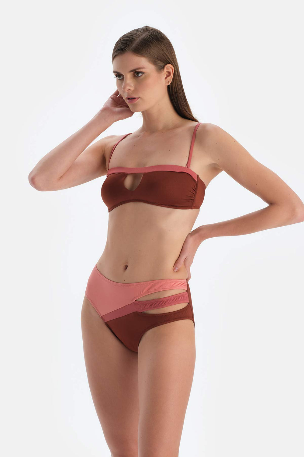 Kahverengi Yüksek Bel Bikini Alt