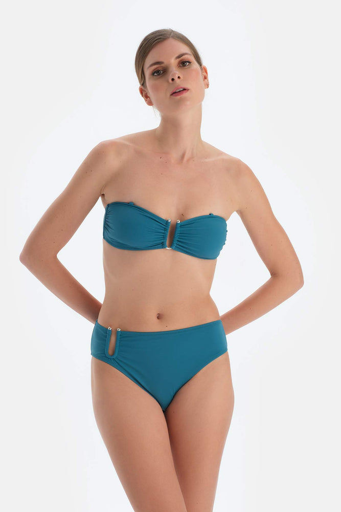 Petrol Mavi Düşük Bel Bikini Alt
