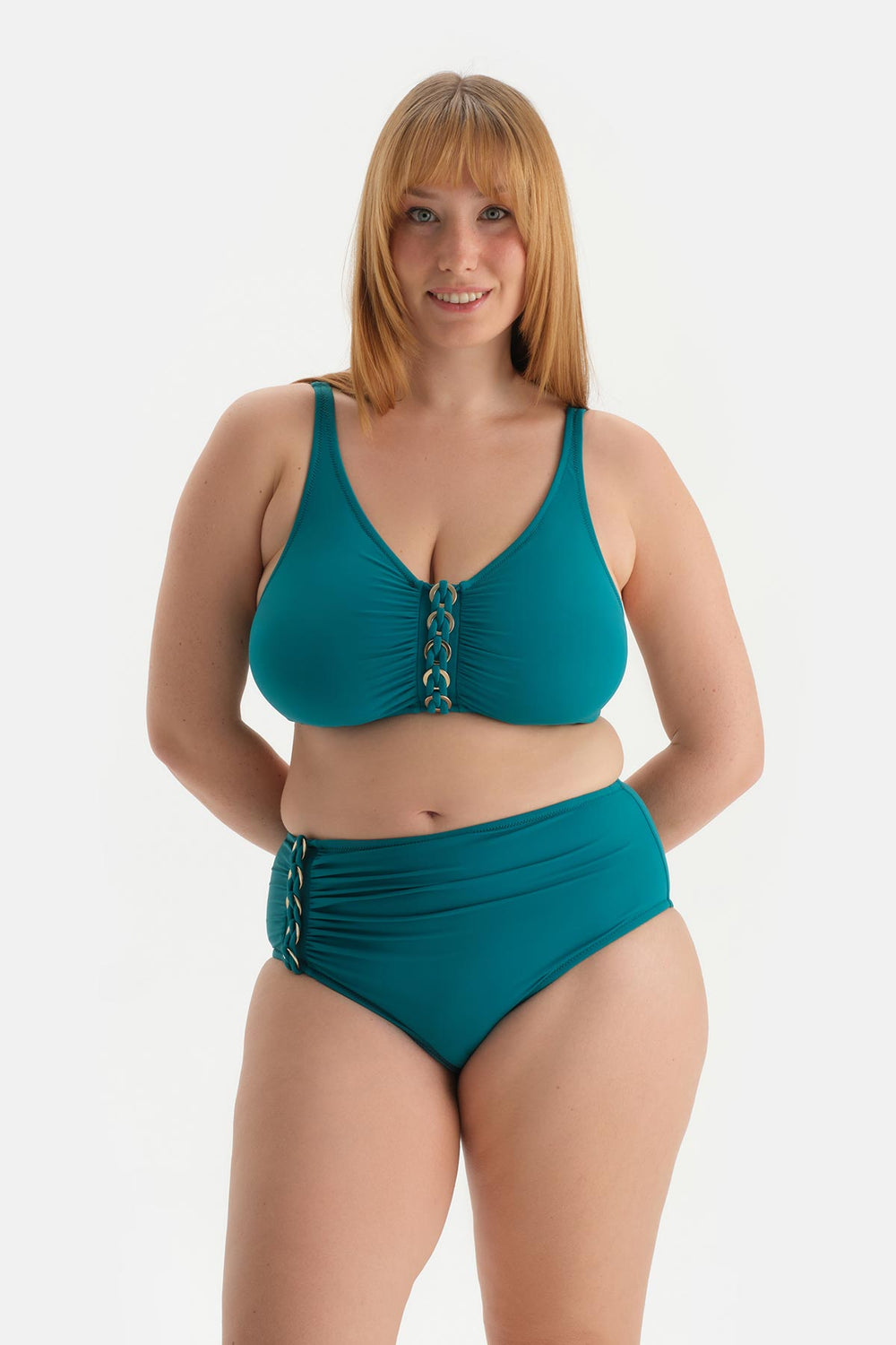 Yeşil Yüksek Bel Bikini Alt