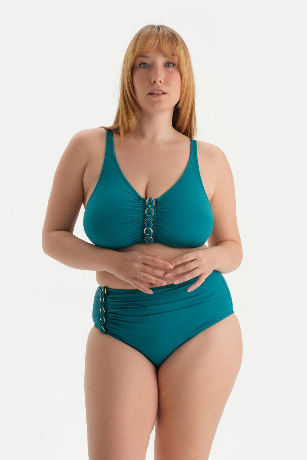 Yeşil Yüksek Bel Bikini Alt