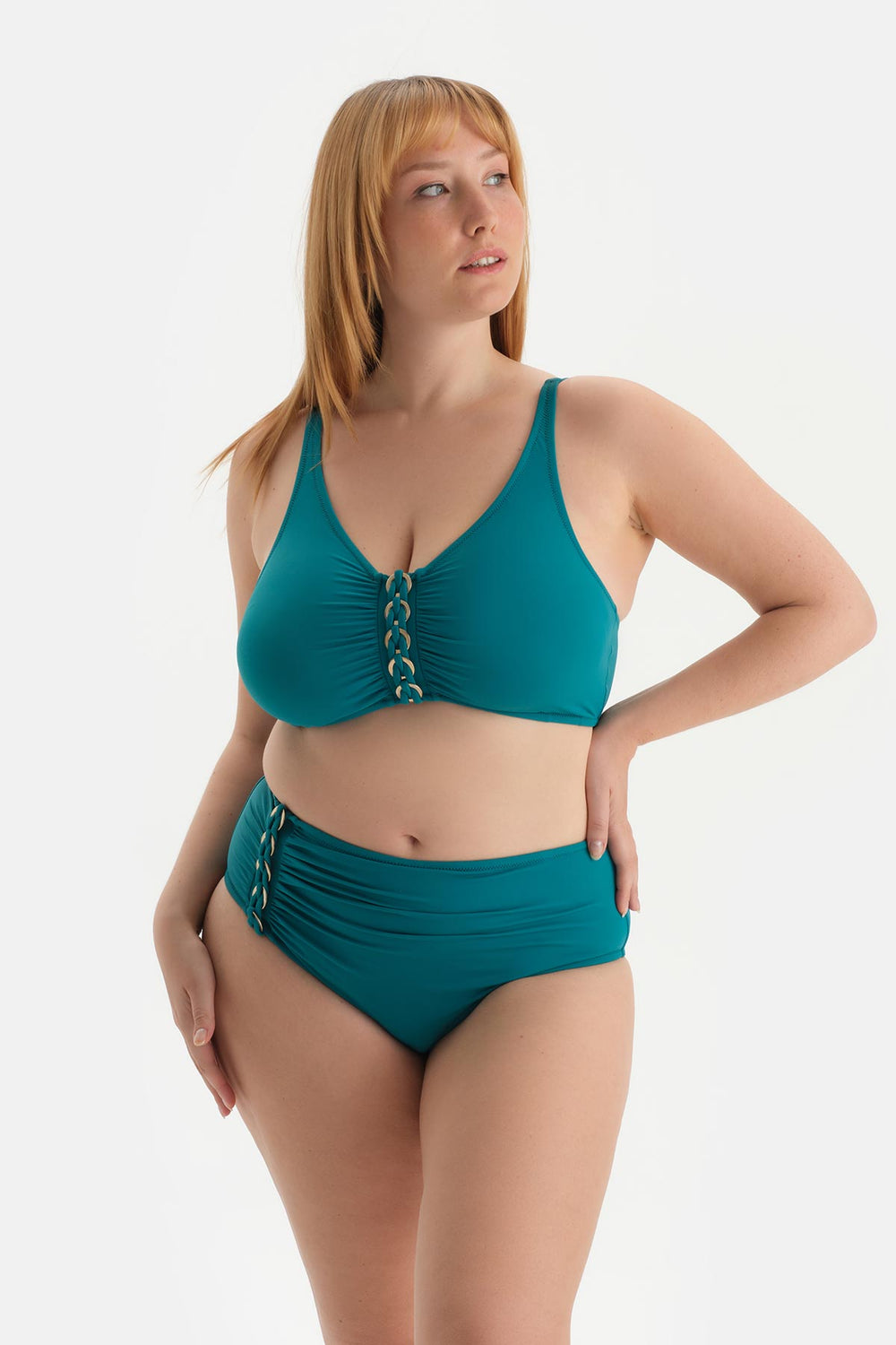 Yeşil Yüksek Bel Bikini Alt