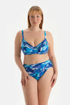 Mavi Yüksek Bel Bikini Alt