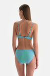 Beyaz-Lacivert Normal Bel Bikini Alt