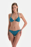 Petrol Mavi Spagetti Bikini Alt