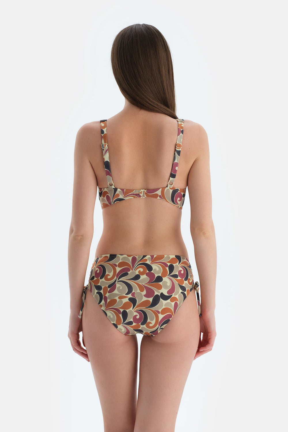 Mor Yanı Büzgülü Bikini Alt