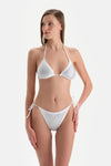 Beyaz Spagetti Bikini Alt