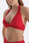 Kırmızı Üçgen Geniş Bikini Üst