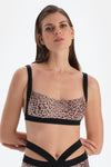 Kahverengi Leopar Bralet Bikini Üstü