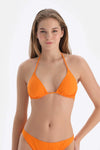 Turuncu Üçgen Balensiz Küçük Bikini Üst