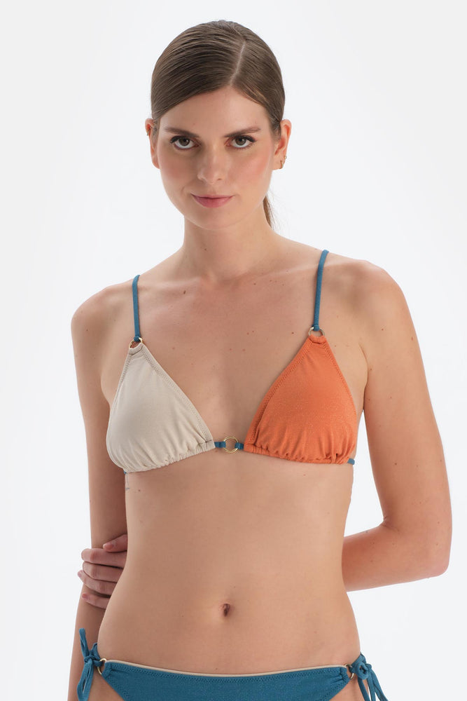 Petrol Mavi Üçgen Küçük Bikini Üst