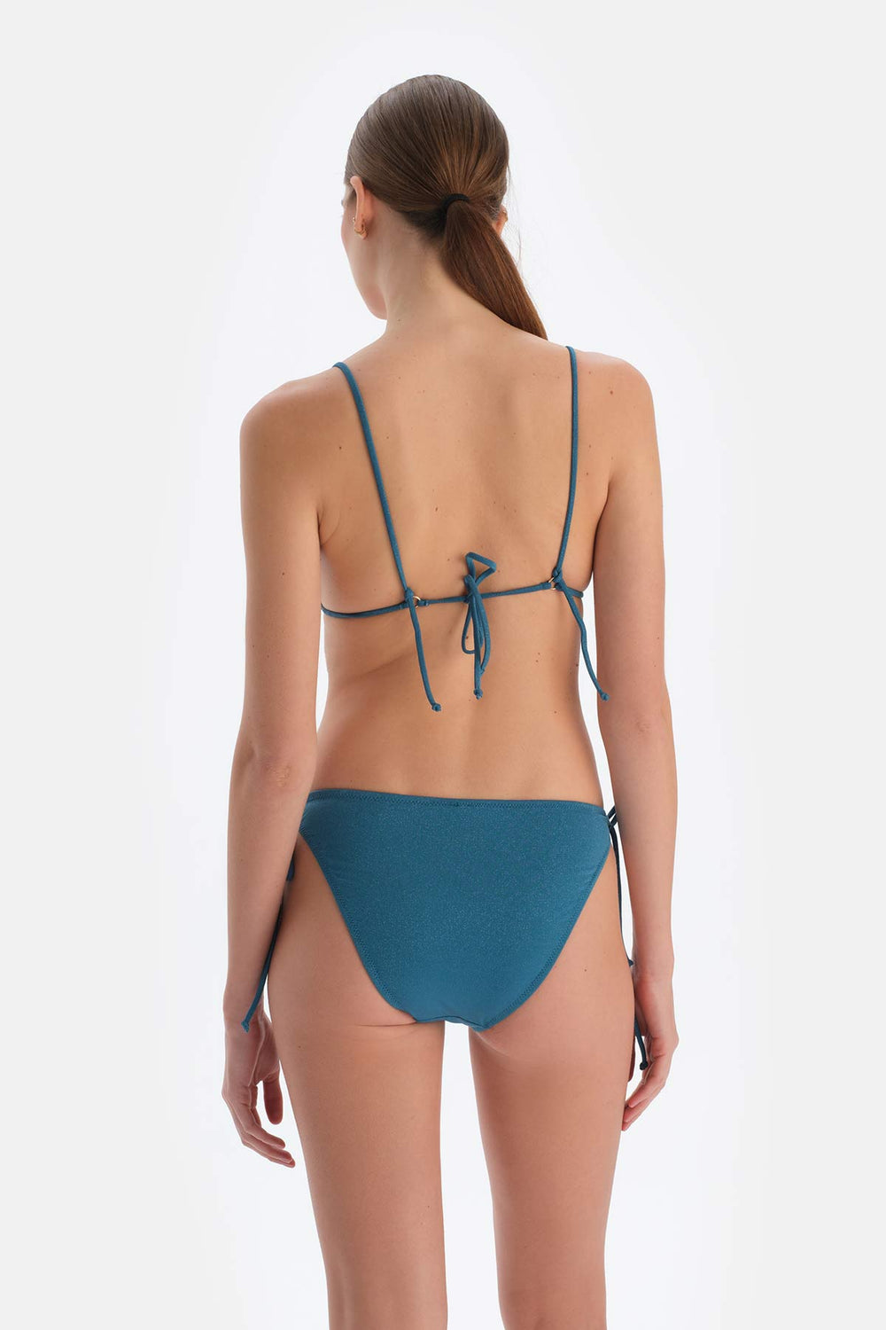 Petrol Mavi Üçgen Küçük Bikini Üst