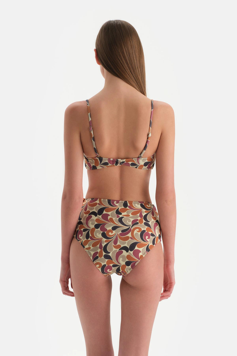 Kahverengi Straplez Kaplı Bikini Üst