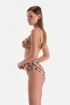 Kahverengi Straplez Kaplı Bikini Üst
