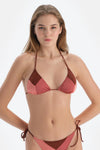Kahverengi Üçgen Küçük Bikini Üst