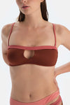 Kahverengi Straplez Bikini Üst