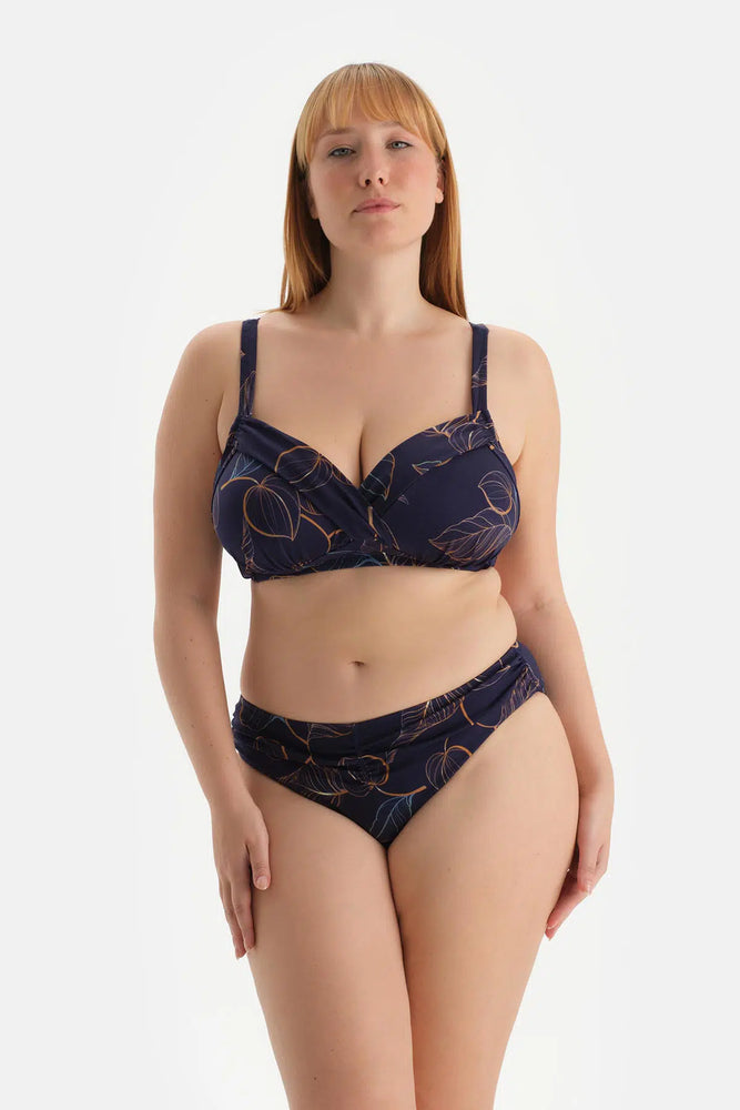 Lacivert Korseli Toparlayıcı Bikini Üstü