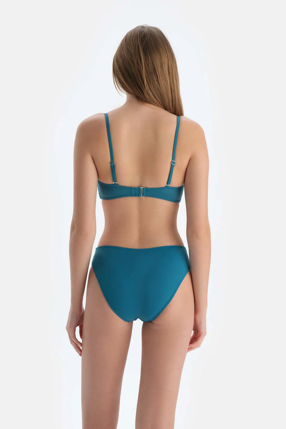 Petrol Mavi Straplez Bikini Üstü