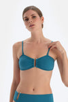 Petrol Mavi Straplez Bikini Üst