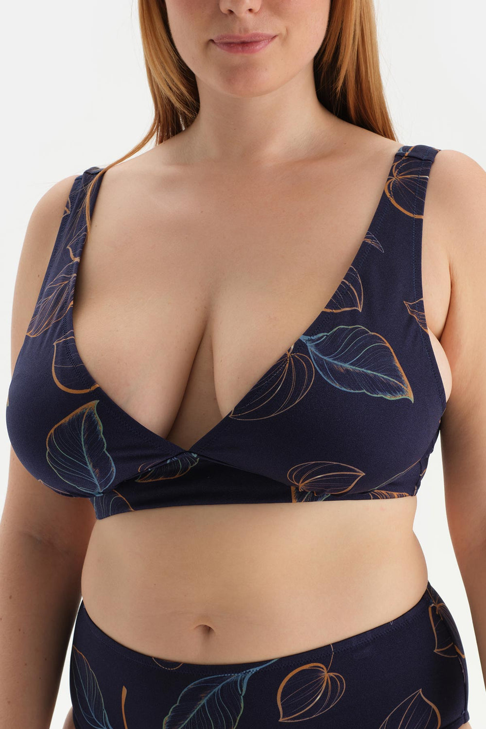 Lacivert Korseli Toparlayıcı Bikini Üst
