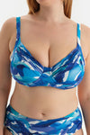 Mavi Korseli Toparlayıcı Bikini Üstü