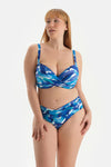 Mavi Korseli Toparlayıcı Bikini Üst