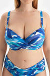 Mavi Korseli Toparlayıcı Bikini Üst